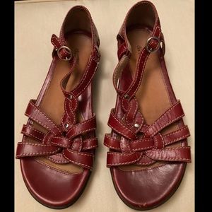 Dansko Red Leather Sandals